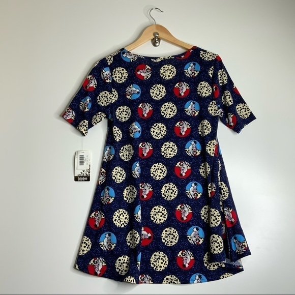 LULAROE Gigi Disney Villians Cruella Del Vil 100 Dalmatians Print. Size S. (NWT) - Picture 2 of 6